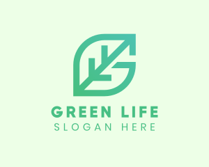 Green Leaf Letter G logo design