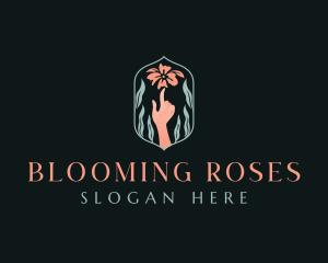 Hand Flower Bloom logo design