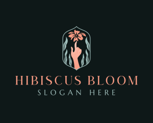 Hand Flower Bloom logo design