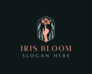 Hand Flower Bloom logo design