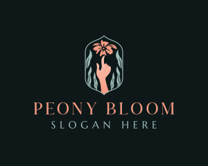 Hand Flower Bloom logo design