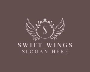 Crown Wings Ornament logo design