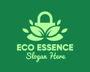 Green Eco Security Lock logo design