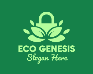 Green Eco Security Lock logo design