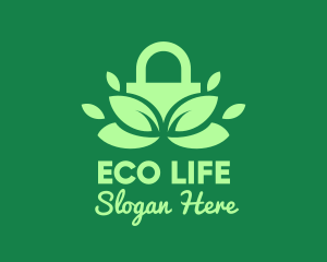 Green Eco Security Lock logo design