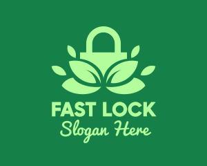 Green Eco Security Lock logo design