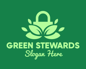 Green Eco Security Lock logo design