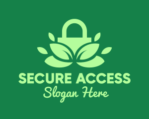 Green Eco Security Lock logo design