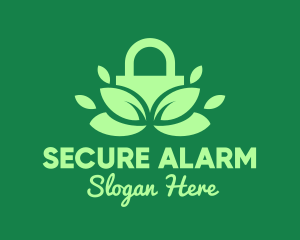 Green Eco Security Lock logo design