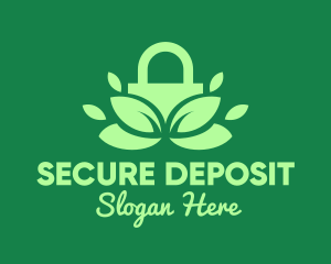 Green Eco Security Lock logo design