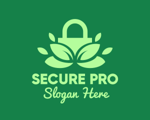 Green Eco Security Lock logo design