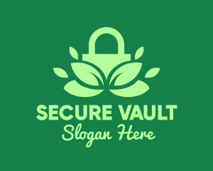 Green Eco Security Lock logo design