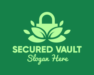 Green Eco Security Lock logo design