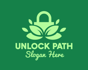 Green Eco Security Lock logo design