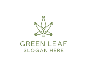 Cannabis Weed Leaf Tech logo design