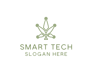 Cannabis Weed Leaf Tech logo design