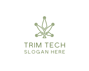 Cannabis Weed Leaf Tech logo design