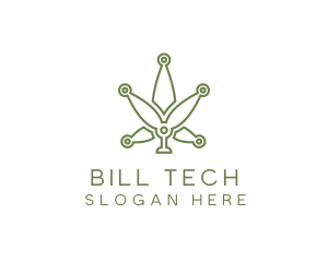 Cannabis Weed Leaf Tech logo design