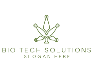 Cannabis Weed Leaf Tech logo design