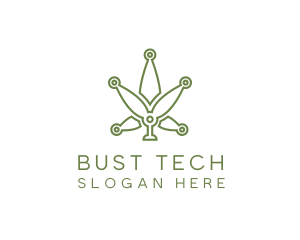 Cannabis Weed Leaf Tech logo design