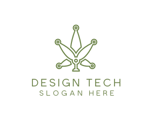 Cannabis Weed Leaf Tech logo design