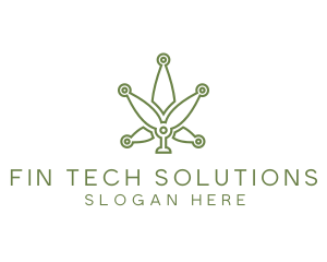 Cannabis Weed Leaf Tech logo design