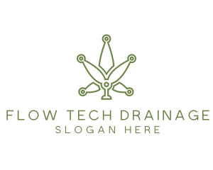 Cannabis Weed Leaf Tech logo design