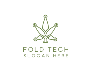 Cannabis Weed Leaf Tech logo design