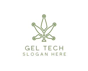 Cannabis Weed Leaf Tech logo design