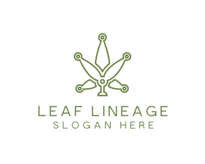 Cannabis Weed Leaf Tech logo design