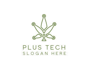 Cannabis Weed Leaf Tech logo design