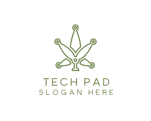 Cannabis Weed Leaf Tech logo design