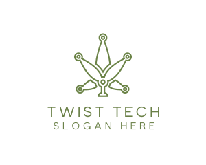 Cannabis Weed Leaf Tech logo design