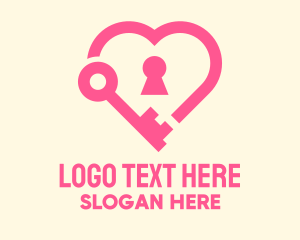 Pink Keyhole Heart  logo