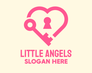 Pink Keyhole Heart  Logo