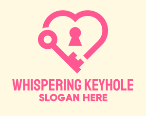 Pink Keyhole Heart  logo