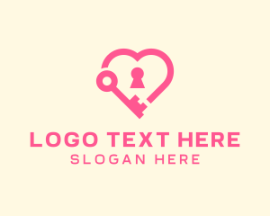 Pink Keyhole Heart  Logo