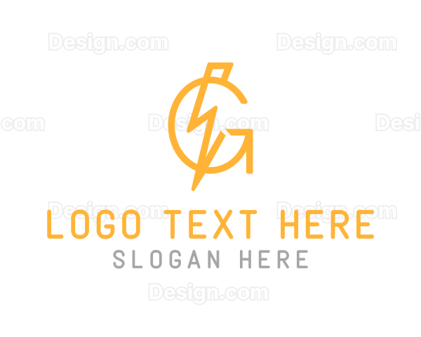 Flash Lightning Letter G Logo