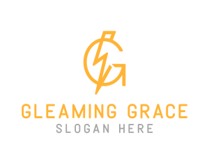 Flash Lightning Letter G logo design