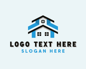 House - House Roof Repair logo design