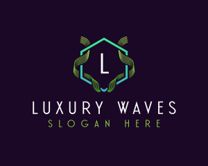 Hexagon Wave Frequency logo design