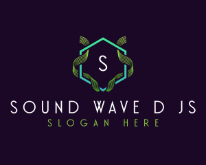 Hexagon Wave Frequency logo design