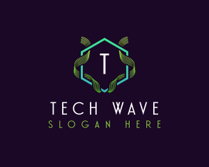 Hexagon Wave Frequency logo design