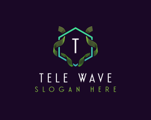 Hexagon Wave Frequency logo design