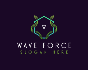 Hexagon Wave Frequency logo design