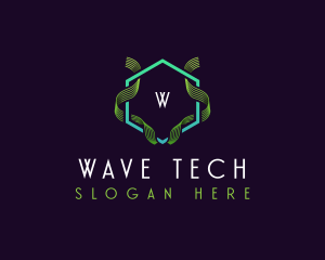 Hexagon Wave Frequency logo design