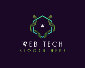 Hexagon Wave Frequency logo design