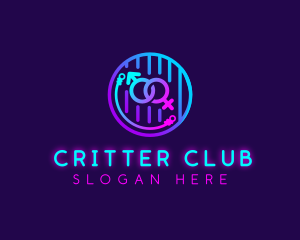 Neon Adult Handcuff logo design