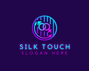 Neon Adult Handcuff logo design