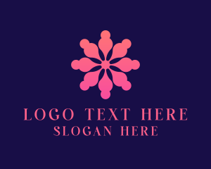 Abstract People Flower  Logo